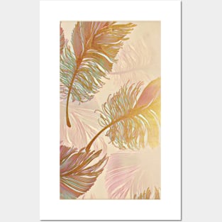 Shimmering Gold Leaf Pattern for Positivity 6 Posters and Art